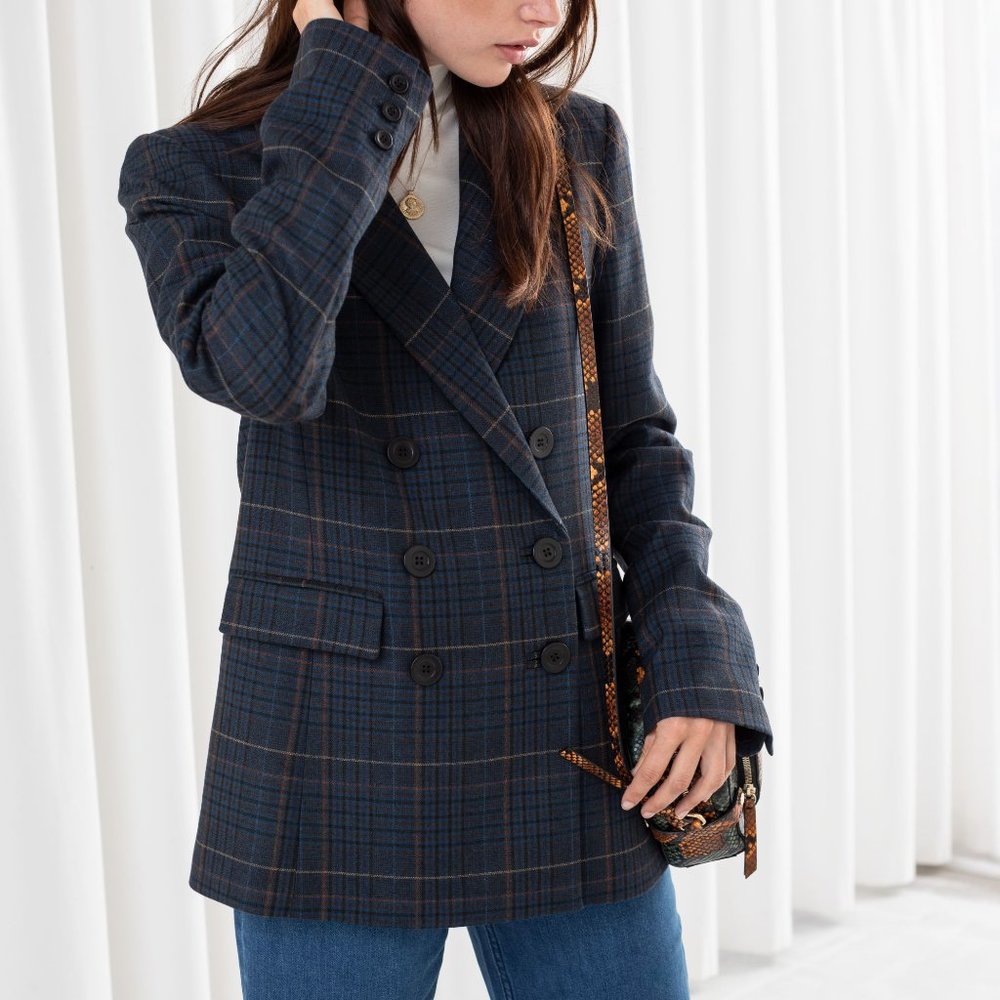 & OTHER STORIES Wool Blend Plaid Blazer
